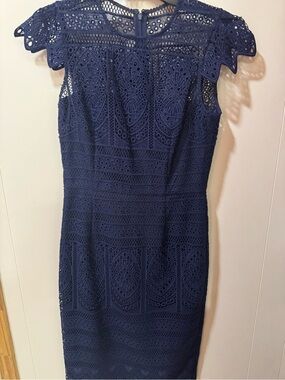 Antonio Melani Navy Lace Sheath Dress - Women